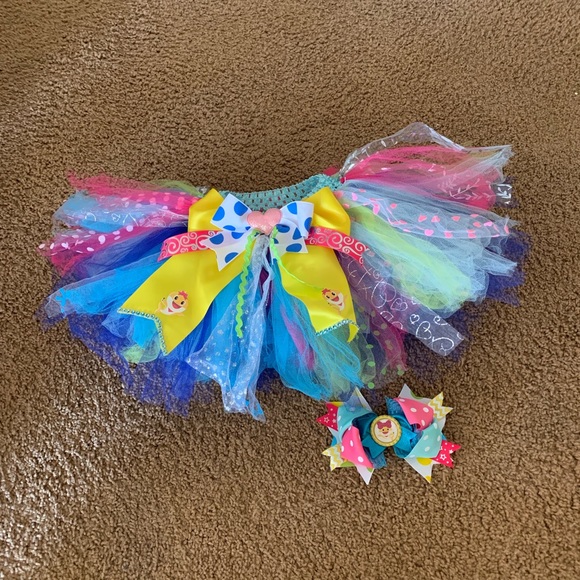 Other - Baby Shark Tutu & matching hair bow + mommy shark Other - Baby Shark Tutu & matching hair bow + mommy shark